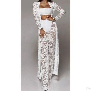 White lace pantsuit